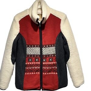 UpCountry Du Monde Womens Nordic Jacket Medium Southwestern Red Black Sherpa